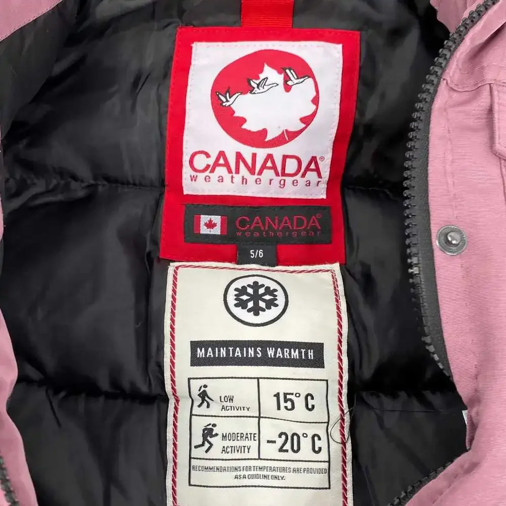 Canada Weathergear Purple Puffers Parka | Kids Girls Size 5 - Picture 3 of 6